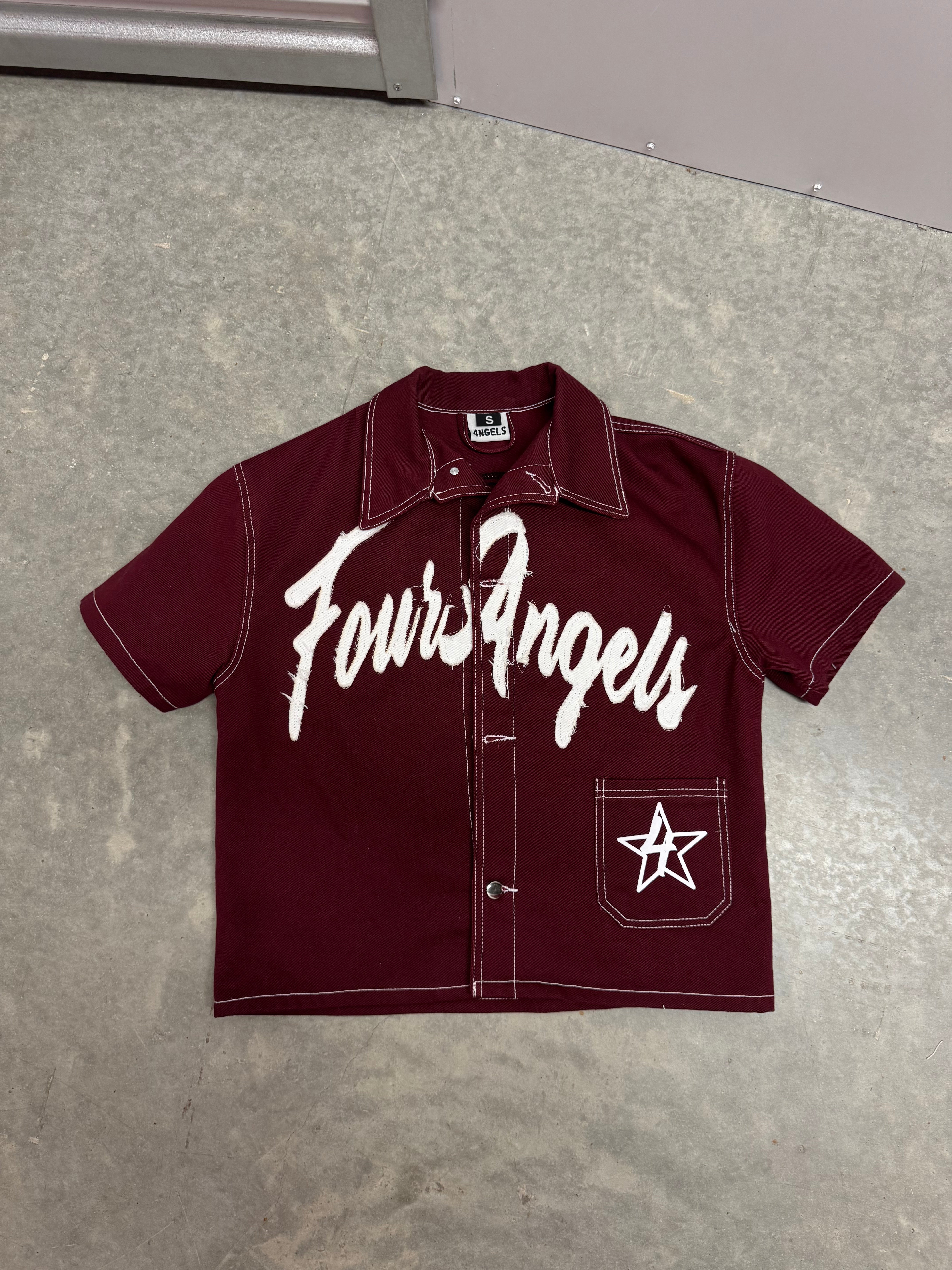 Denim Work Shirt - Maroon